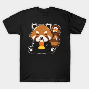 Cute Red Panda Eating Candy Corn T-Shirt